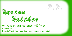 marton walther business card